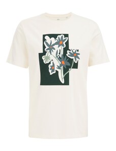 WE Fashion T-Krekls pelēks / tumši zaļa / oranžs / gandrīz balts