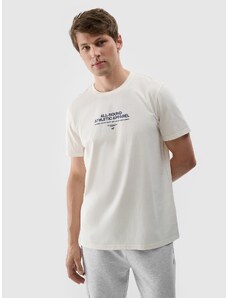 4F Vīriešu t-krekls ar apdruku - krēmkrāsas