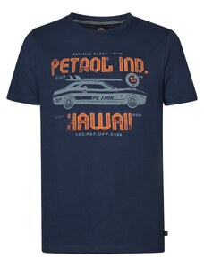 Petrol Industries T-Krekls zils / pelēks / oranžs