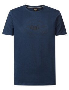 Petrol Industries T-Krekls tumši zils / melns