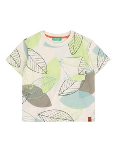 UNITED COLORS OF BENETTON T-Krekls debeszils / dubļu krāsas / gaiši zaļš / balts