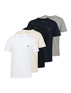 Abercrombie & Fitch T-Krekls gaiši bēšs / tumši zils / raibi pelēks / balts