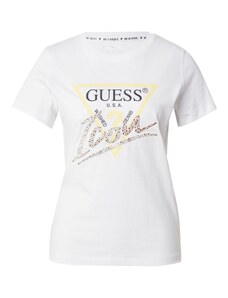 GUESS T-Krekls gaiši dzeltens / zelts / melns / balts