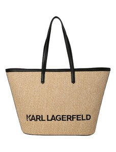 Karl Lagerfeld "Shopper" tipa soma 'K/ESSENTIAL RAFFIA' bēšs / melns