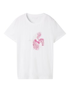 TOM TAILOR T-Krekls nebalināts / rozā / balts