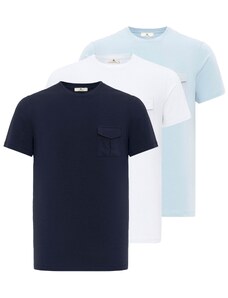 Daniel Hills T-Krekls tumši zils / debeszils / balts