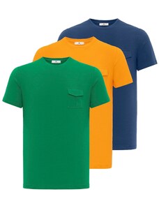 Daniel Hills T-Krekls zils / tumši dzeltens / zaļš