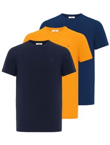 Daniel Hills T-Krekls tumši zils / oranžs / melns