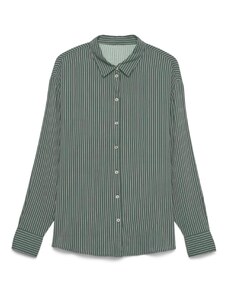 VERO MODA Blūze 'VMALICE' tumši zaļš / balts