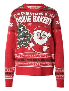 Sublevel Džemperis tumši zaļa / sarkans / bordo / balts