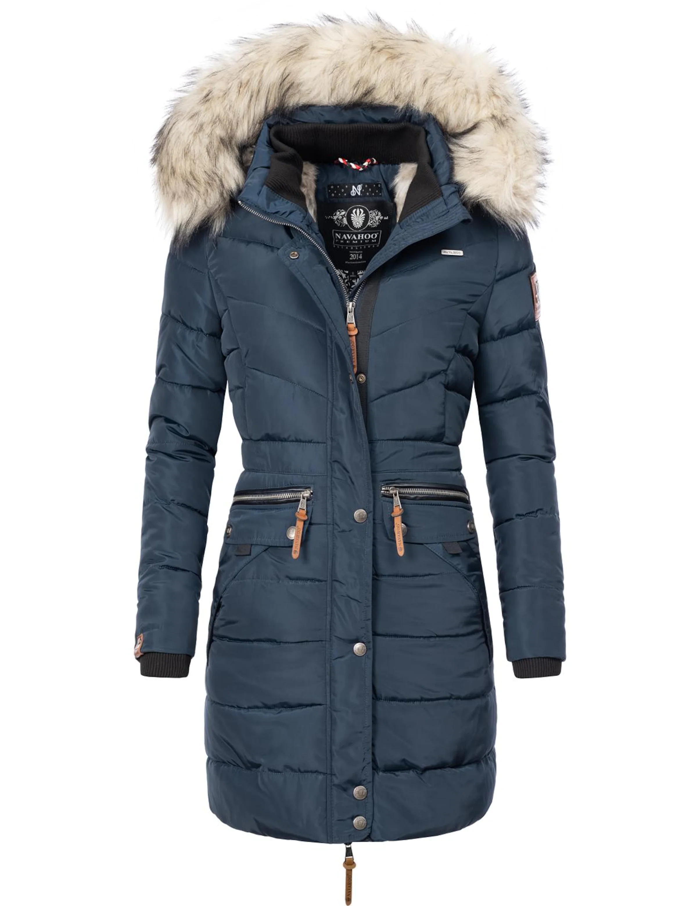 NAVAHOO Ziemas mētelis 'Paula' nebalināts / tumši zils