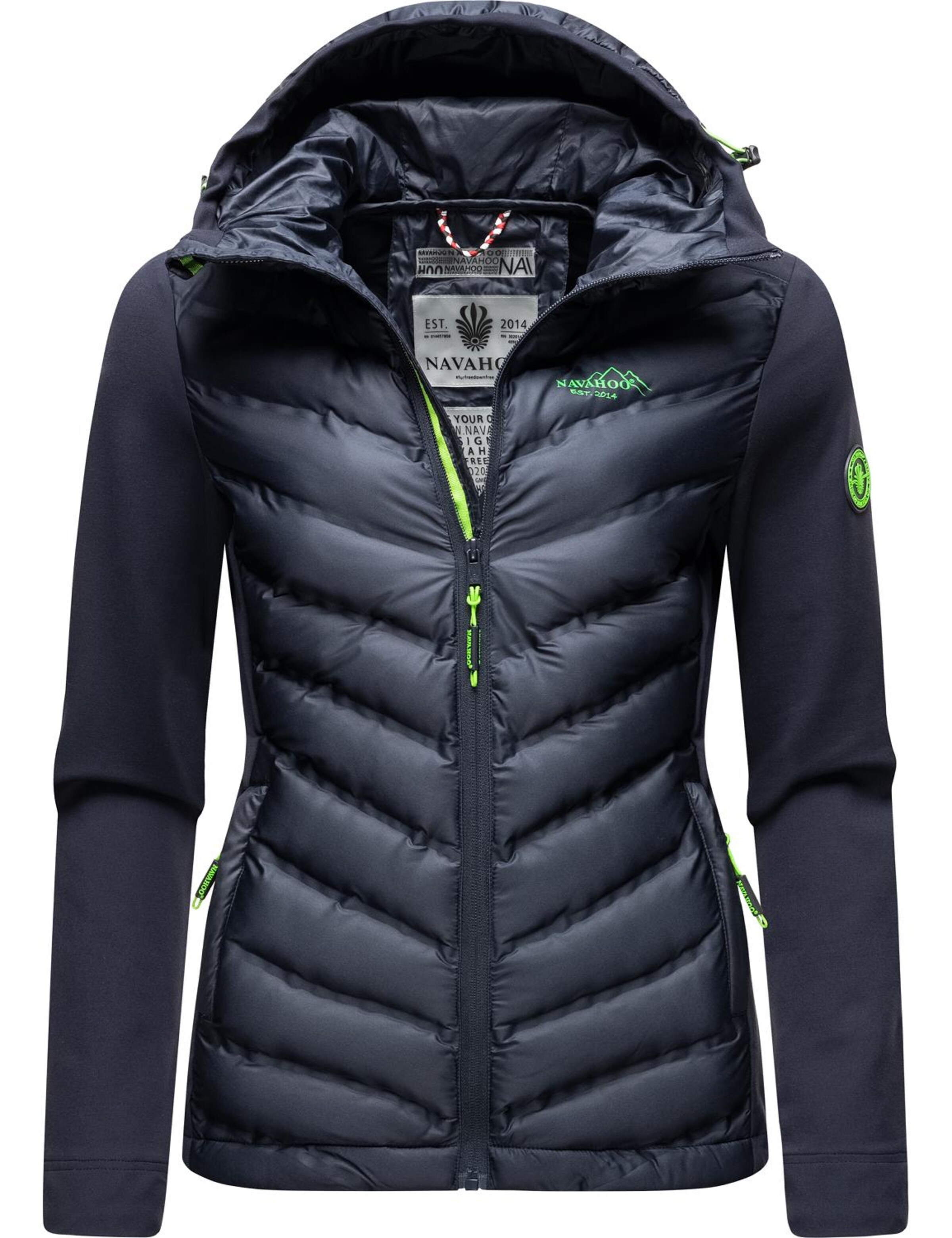 NAVAHOO Starpsezonu jaka 'Nimm Mich Mit' naktszils / neonzaļš