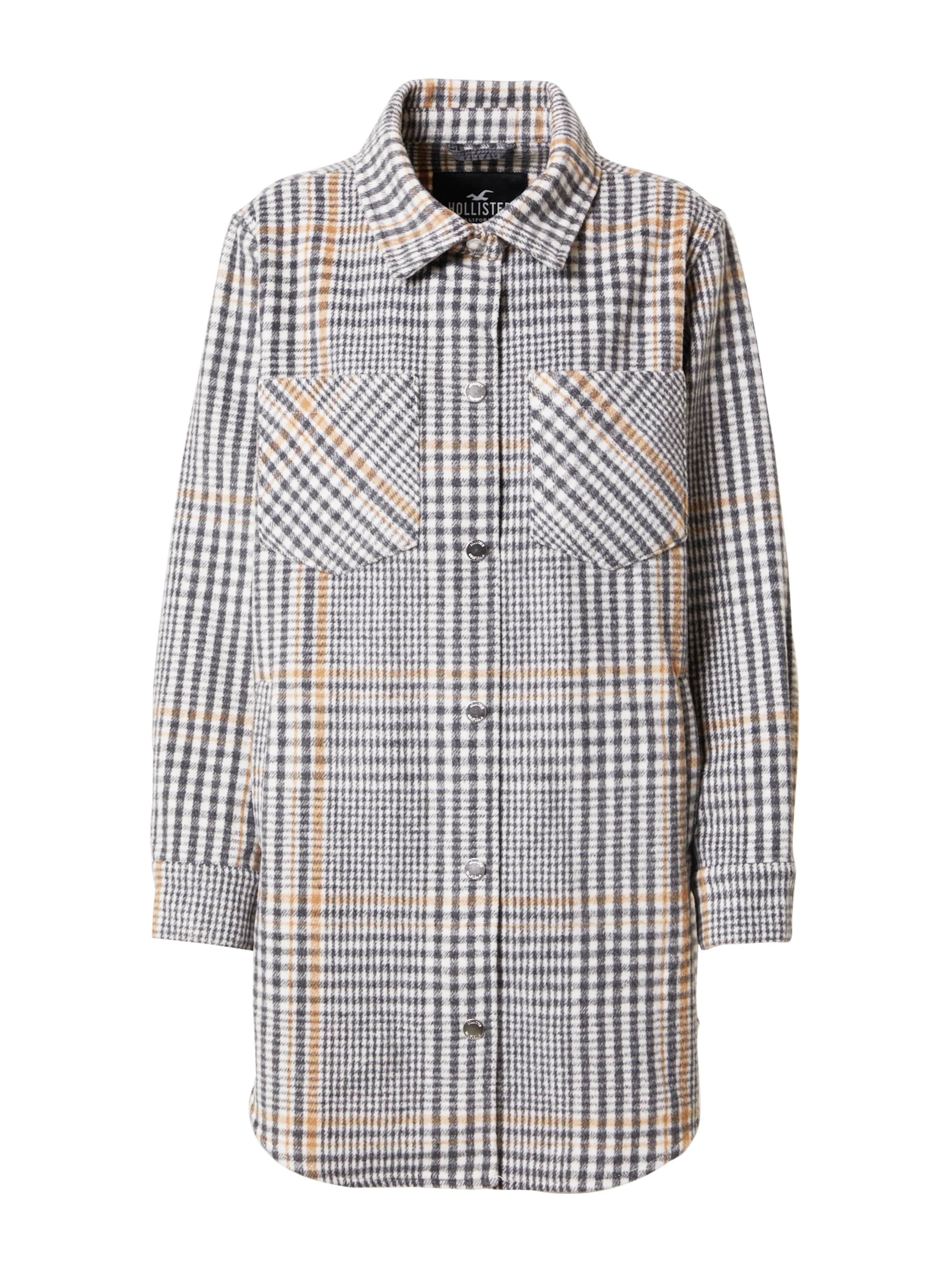 HOLLISTER Starpsezonu jaka antracīta / balts