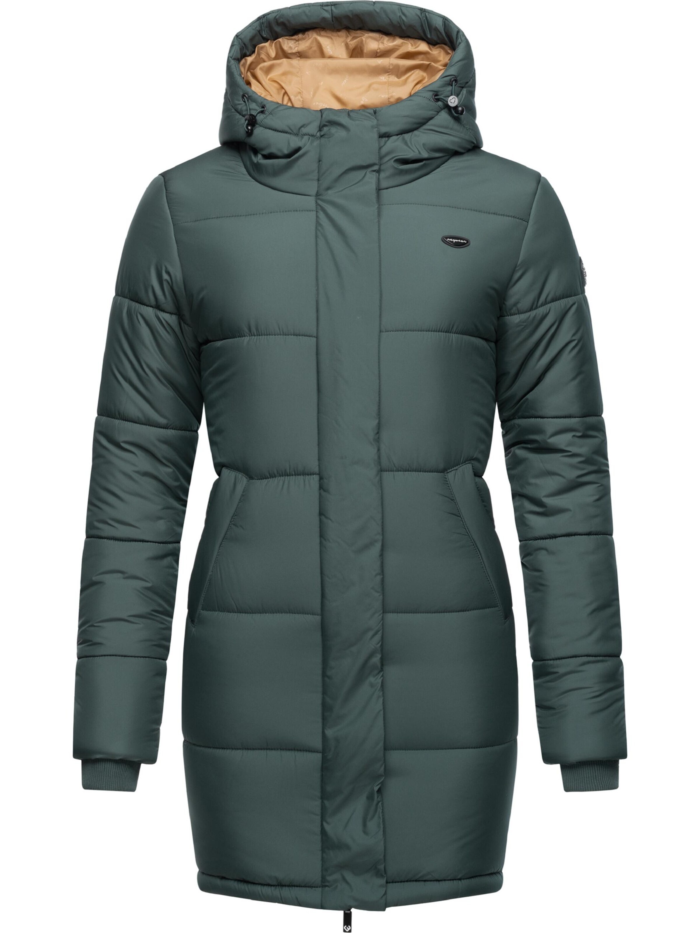 Ragwear Ziemas mētelis 'Relive' smaragda / melns / balts