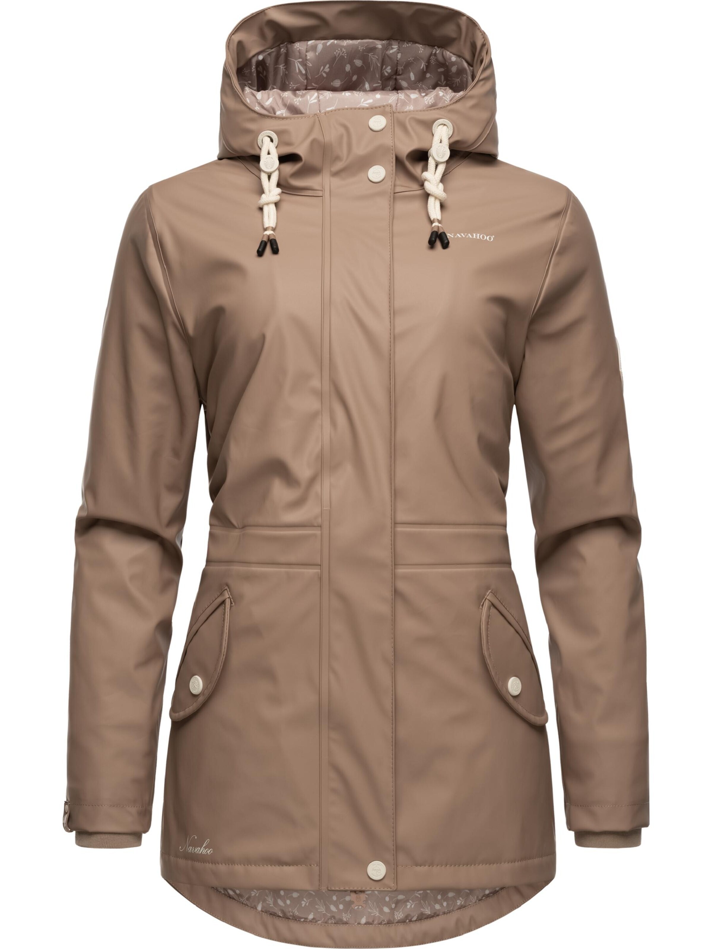 NAVAHOO Funkcionāla jaka 'Ocean Heart' pelēkbrūns / balts