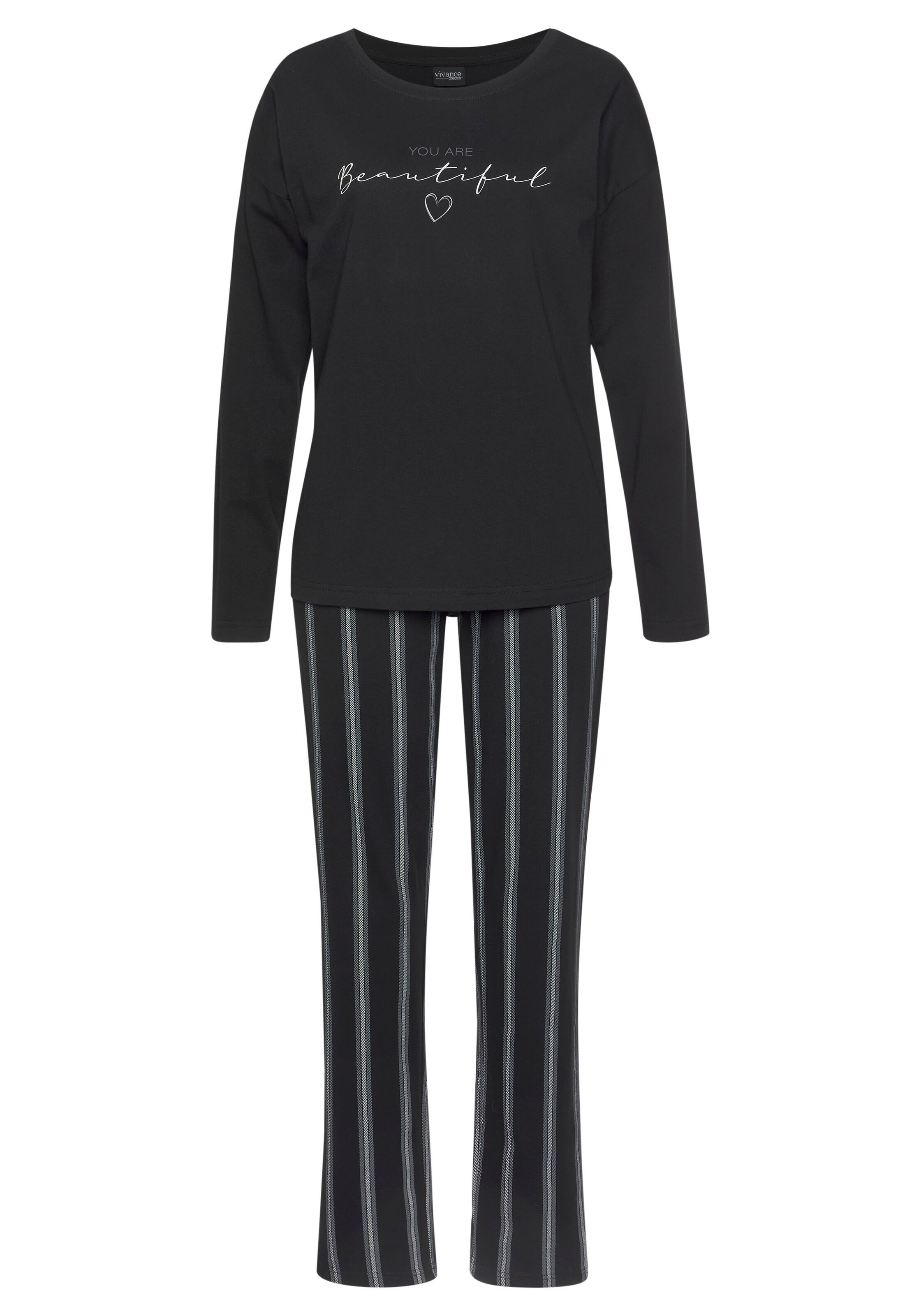 VIVANCE Pidžama 'Dreams' tumši zils / balts