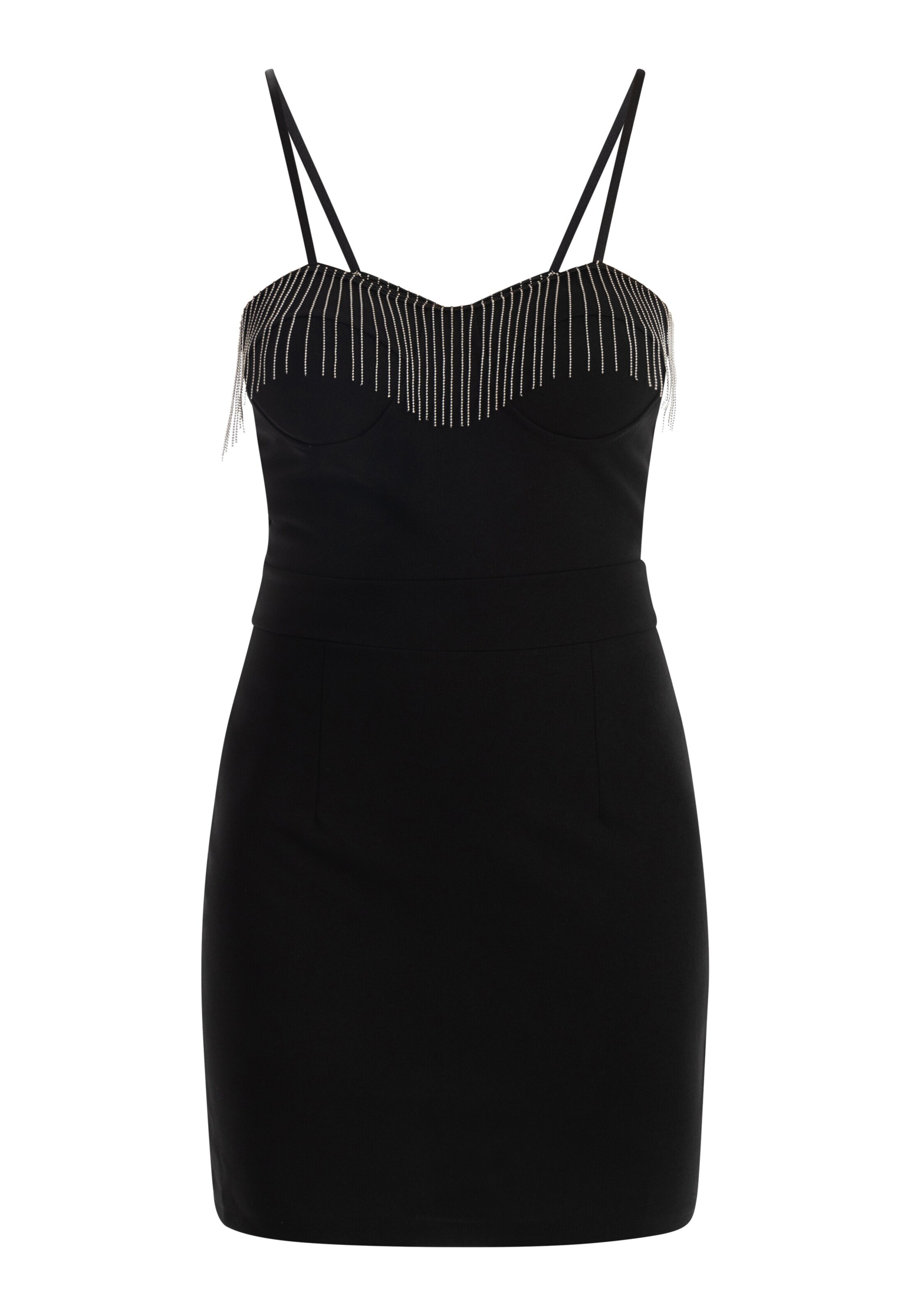 faina Kokteiļkleita melns / sudrabs