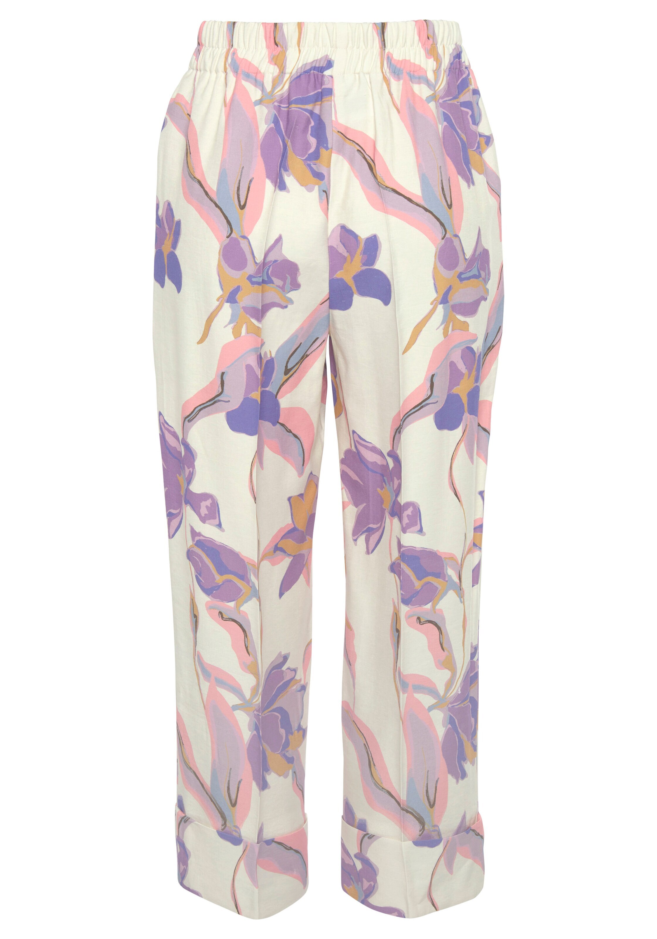 LASCANA Pidžamas bikses bēšs / lillā / rozā