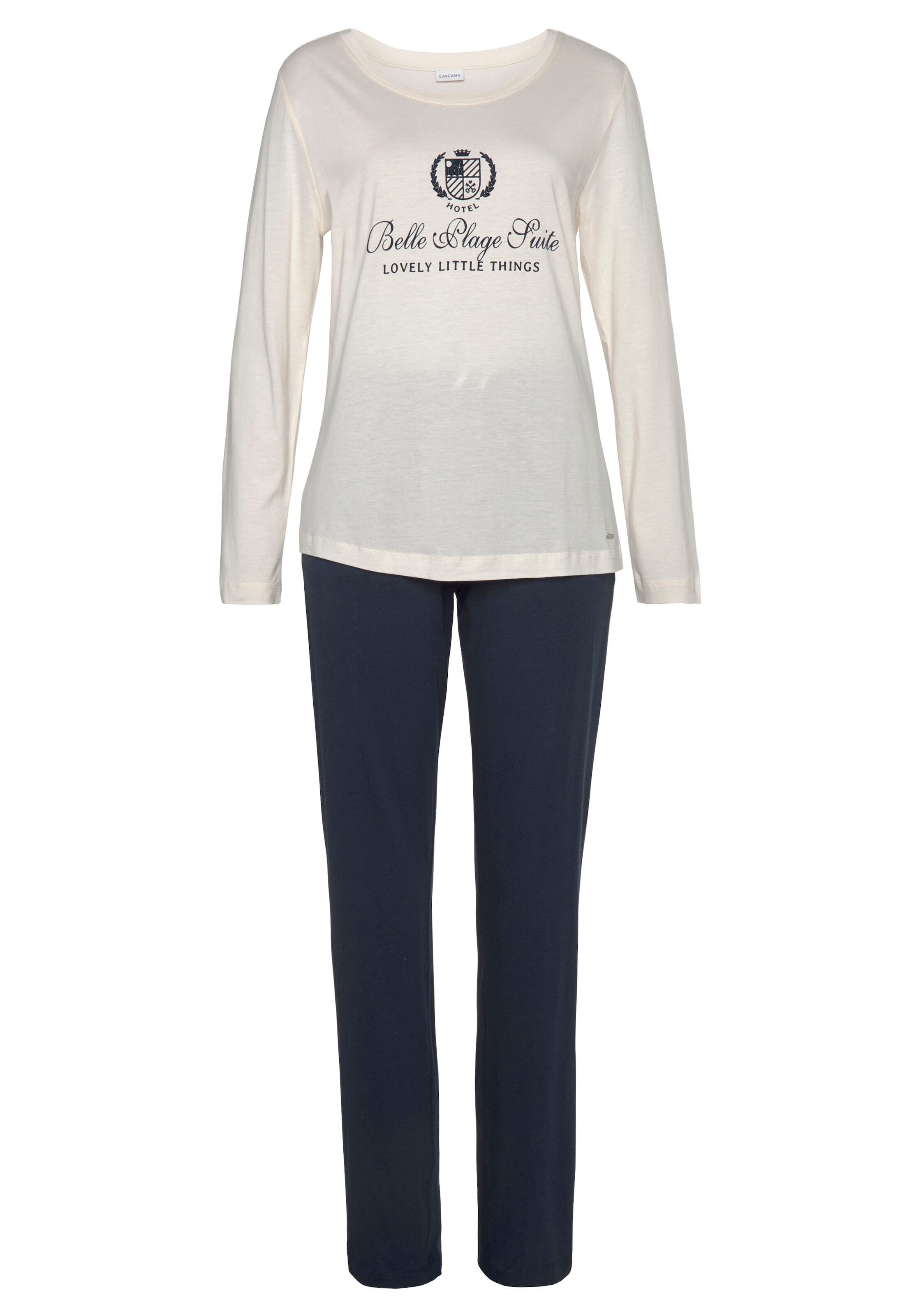 LASCANA Pidžama tumši zils / balts