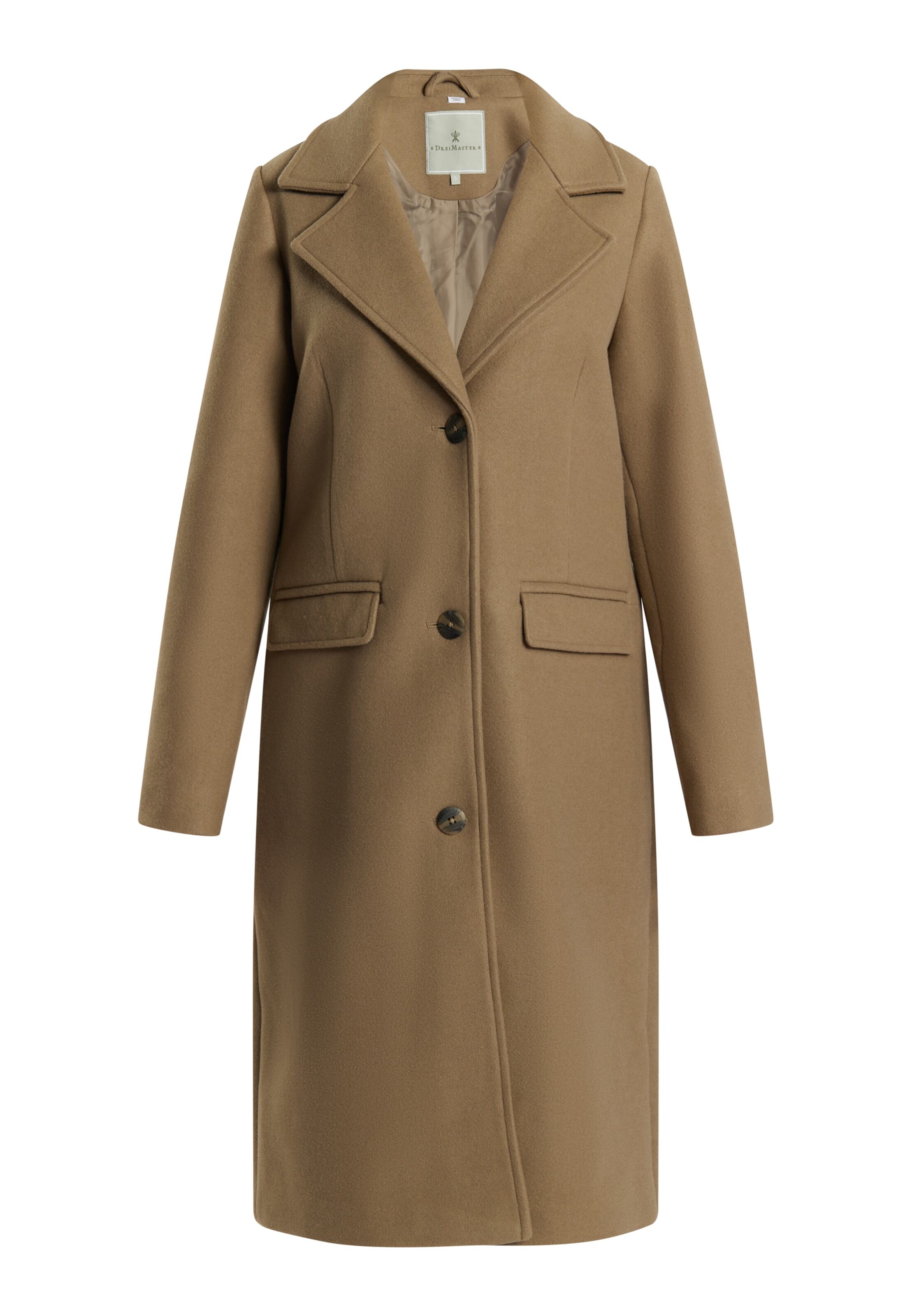 DreiMaster Klassik Starpsezonu mētelis smilškrāsas