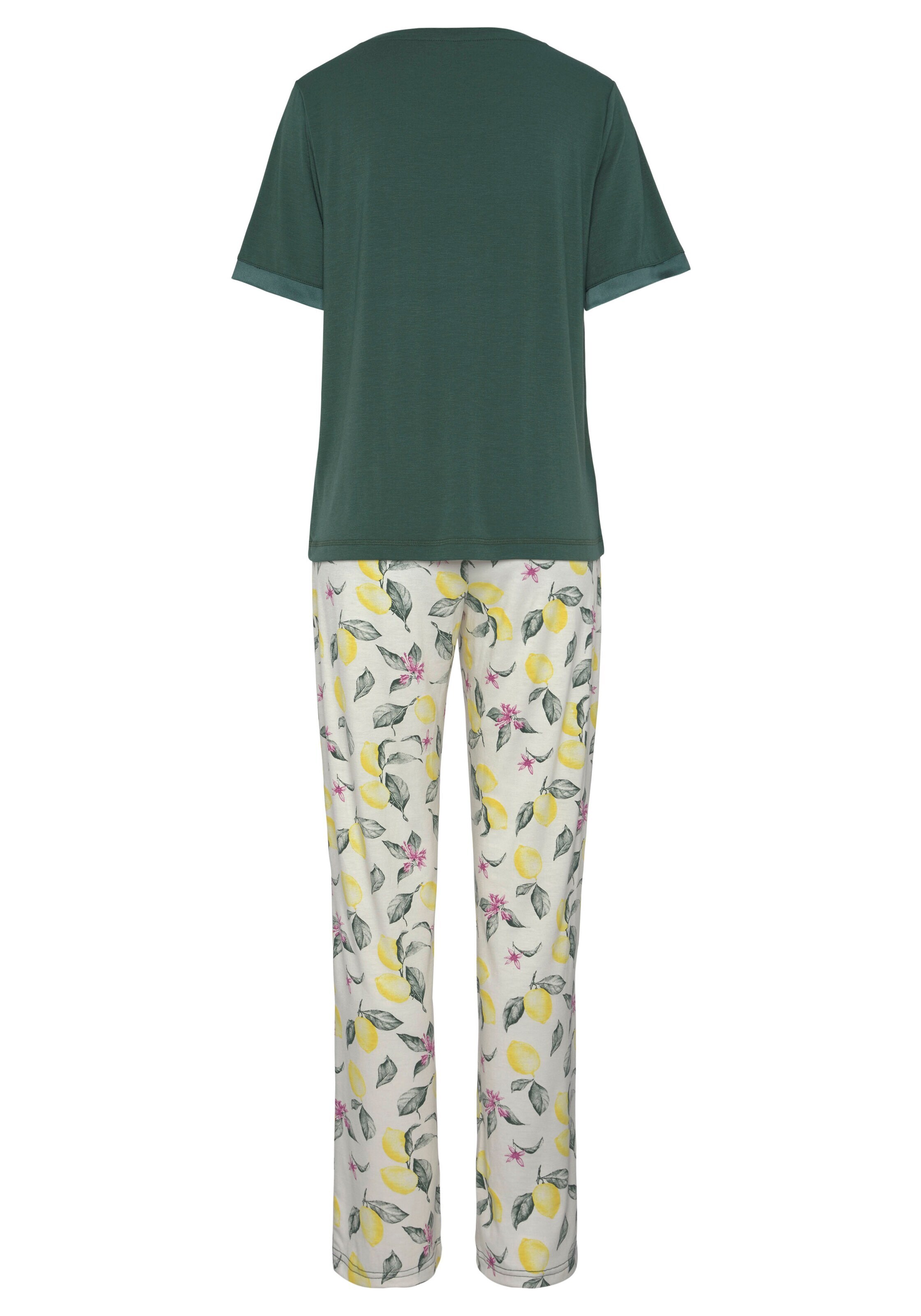 LASCANA Pidžama 'LAS Summer Fruits PJ' zaļš / jauktu krāsu