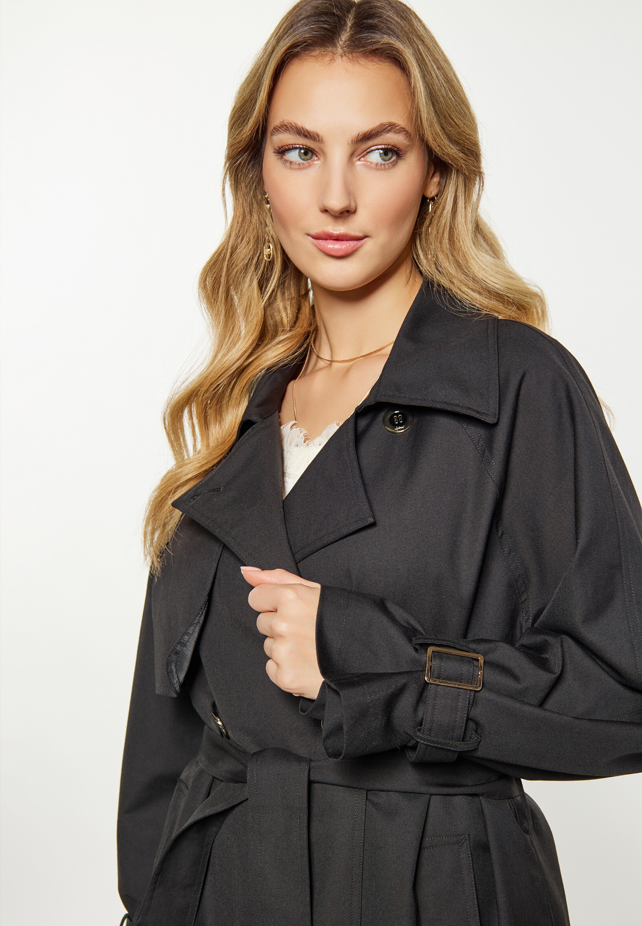 faina Starpsezonu mētelis melns