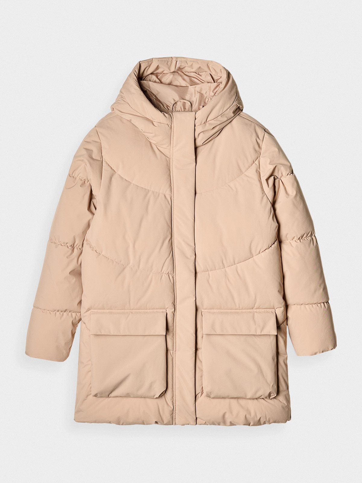 4F Sieviešu dūnu virsjaka ar sintētisku pildījumu - smilškrāsas