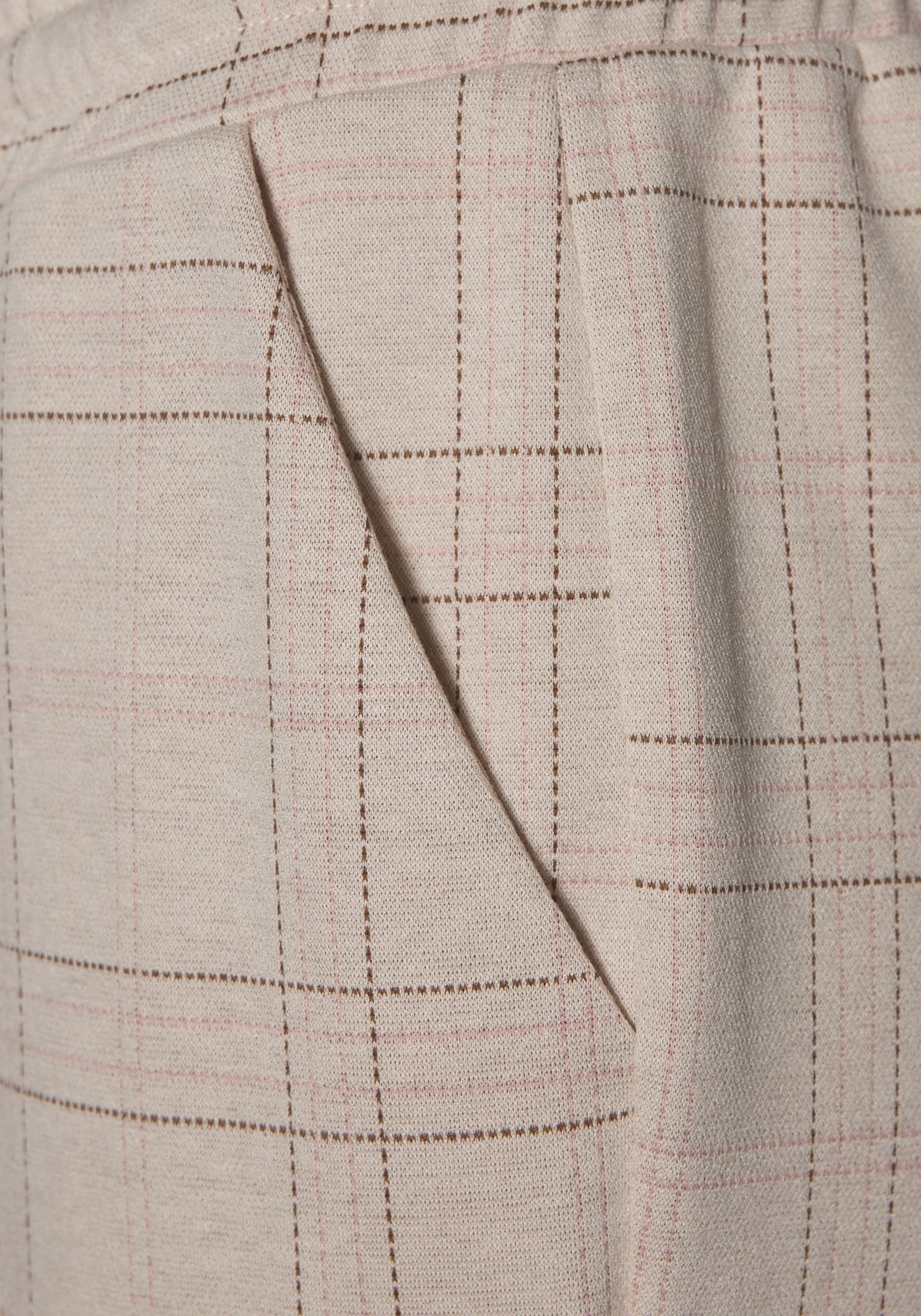 VIVANCE Buktētas bikses gaiši bēšs / šokolādes krāsas / rožkrāsas