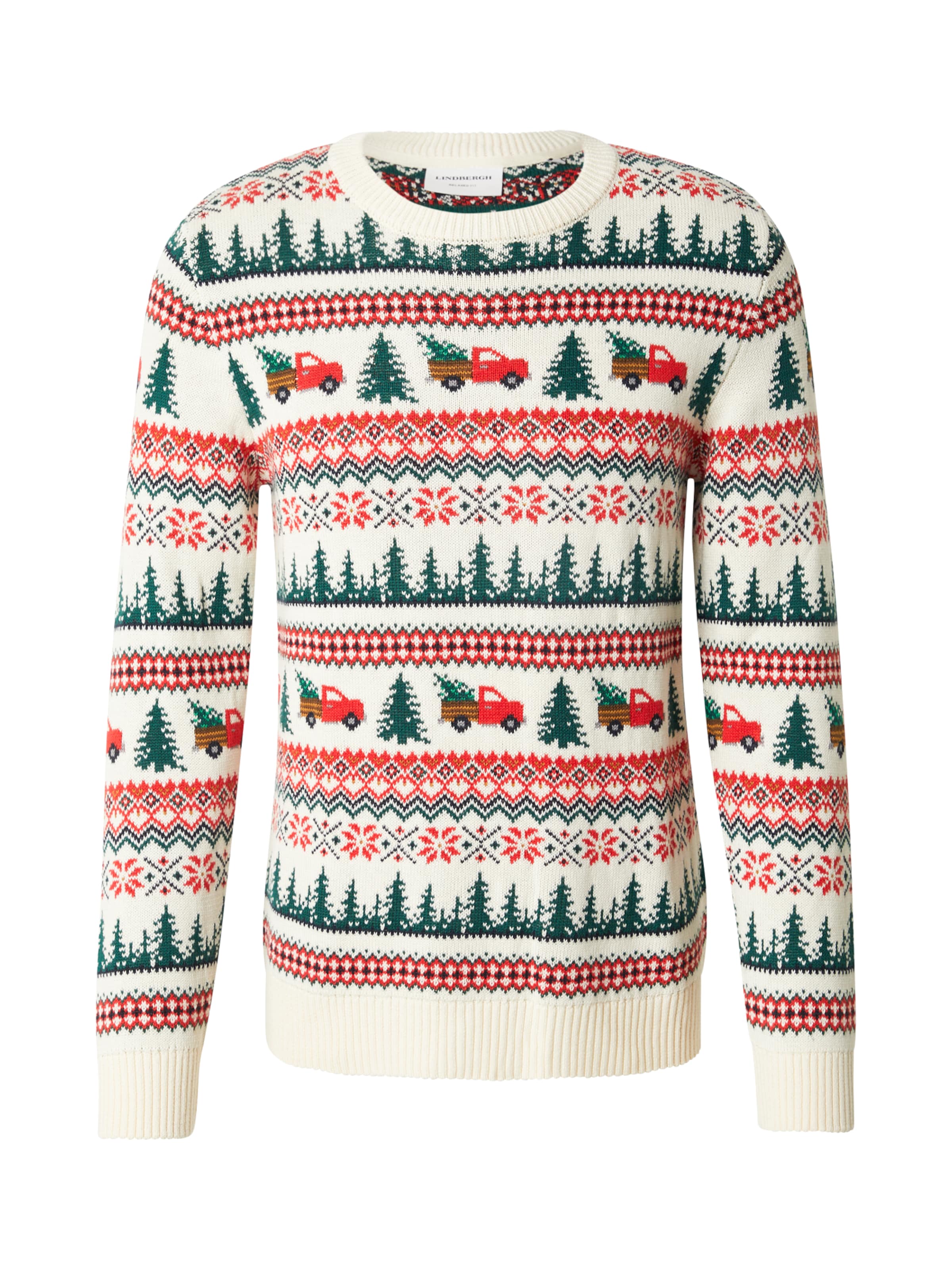Lindbergh Džemperis brūns / tumši zaļš / spilgti sarkans / balts