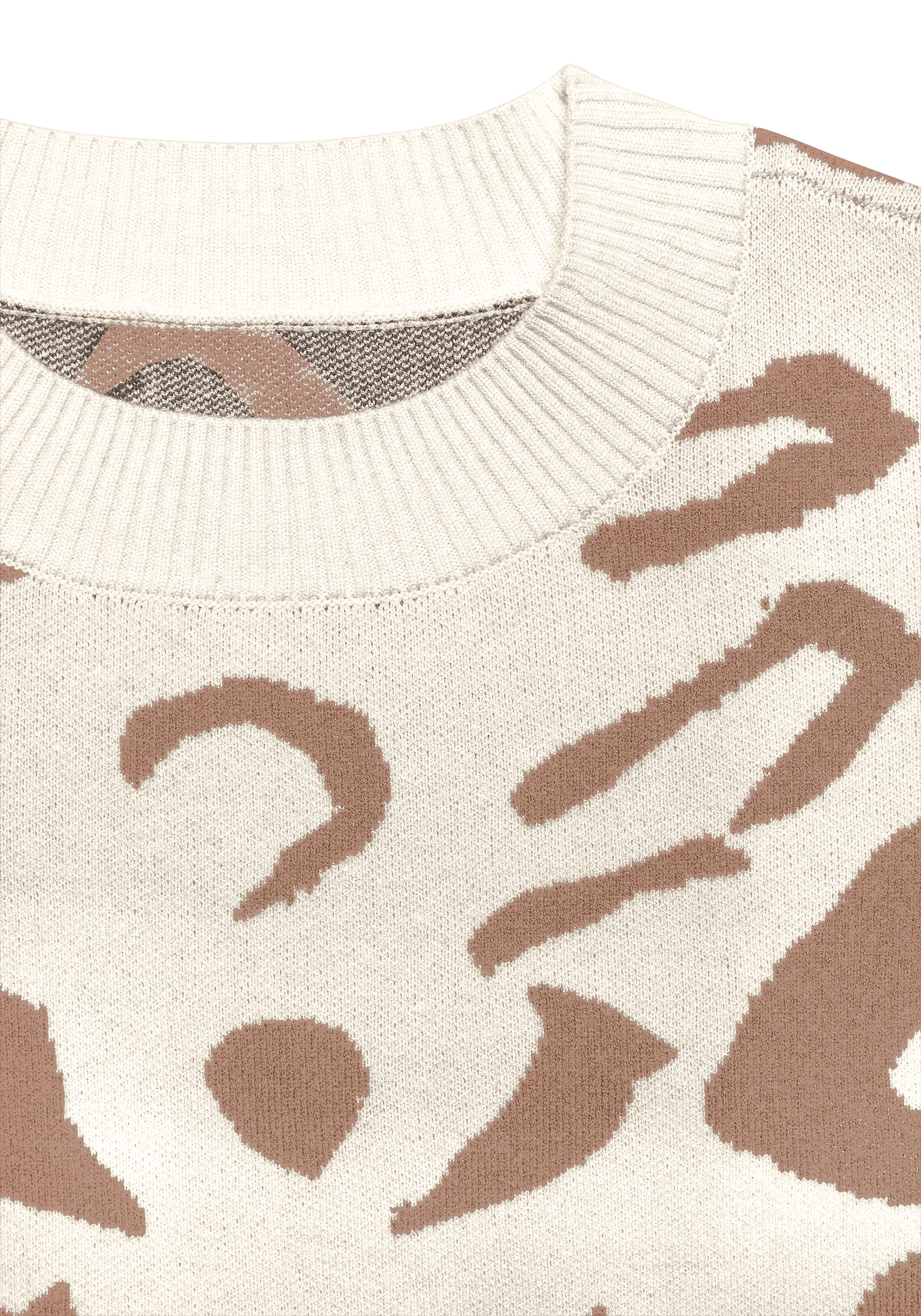 LASCANA Džemperis brūns / balts