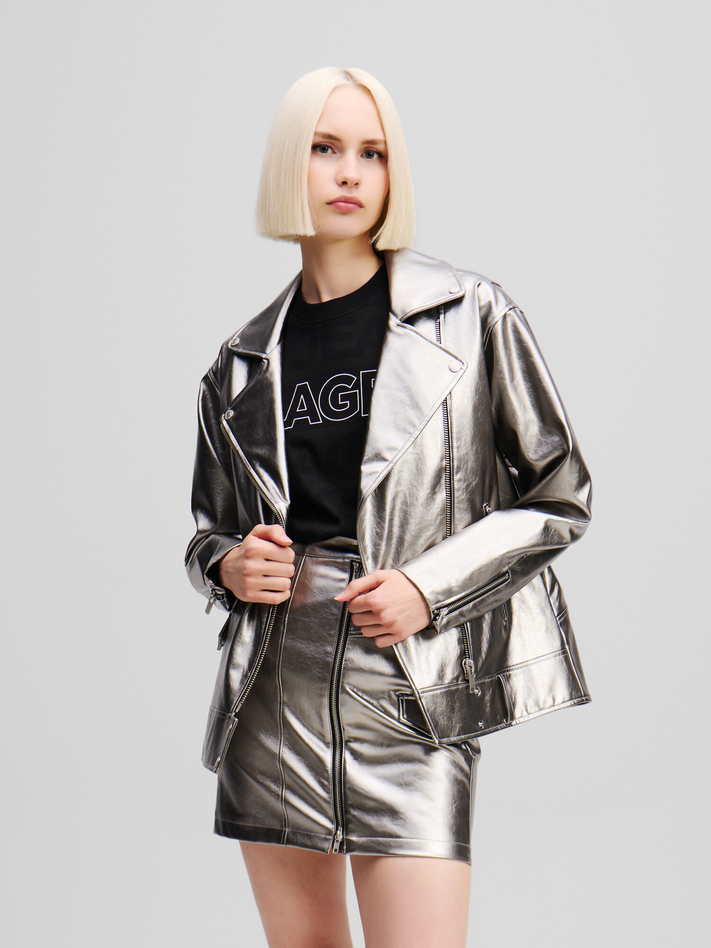 KARL LAGERFELD JEANS Starpsezonu jaka pelēks