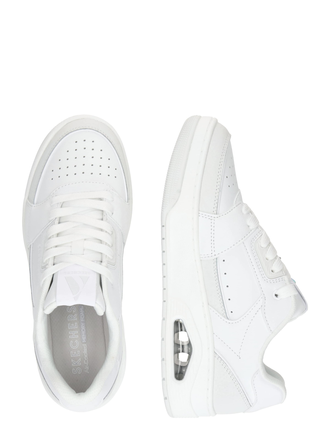 SKECHERS Zemie brīvā laika apavi 'UNO COURT' balts