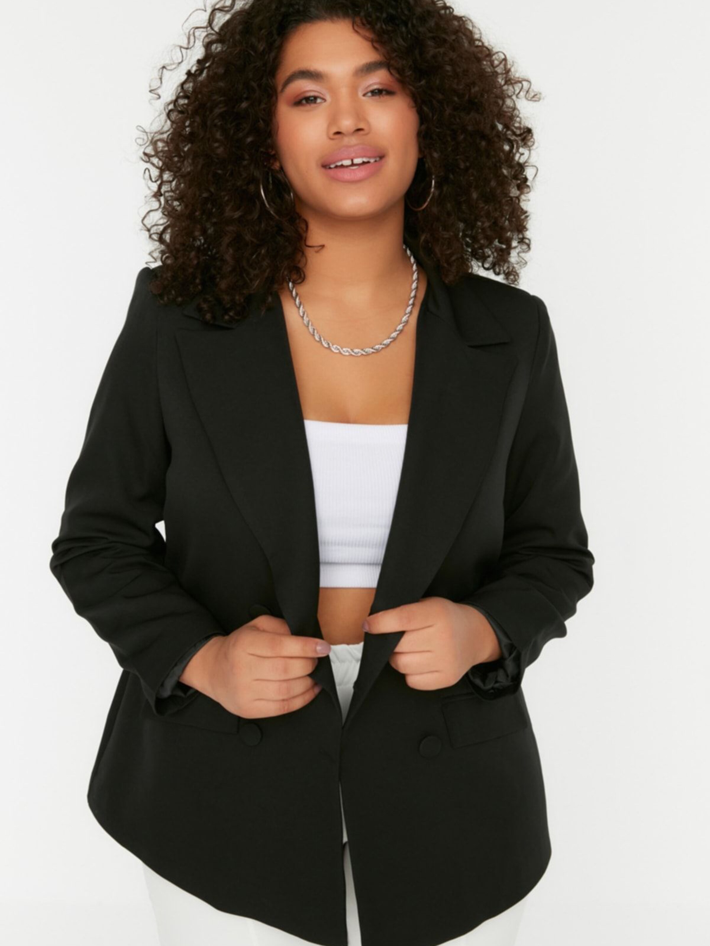 Trendyol Curve Žakete melns