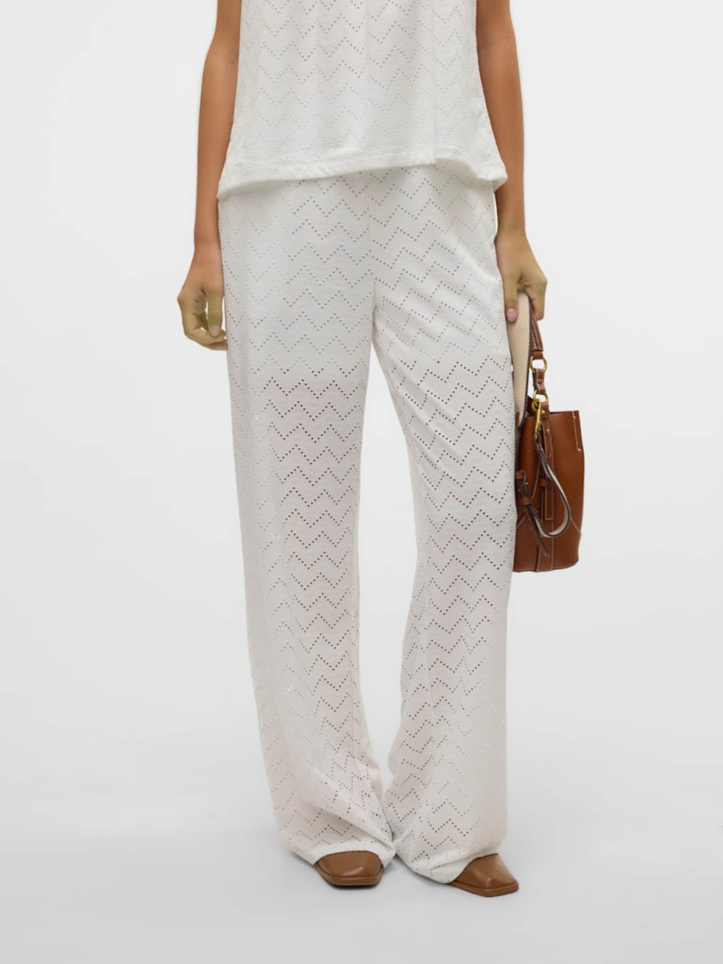 VERO MODA Bikses 'VMThas' balts