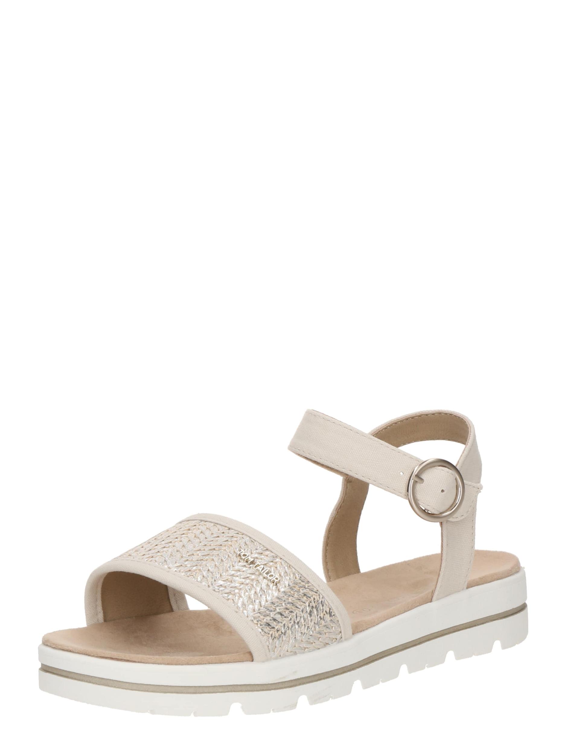 TOM TAILOR Sandales gaiši bēšs / zelts