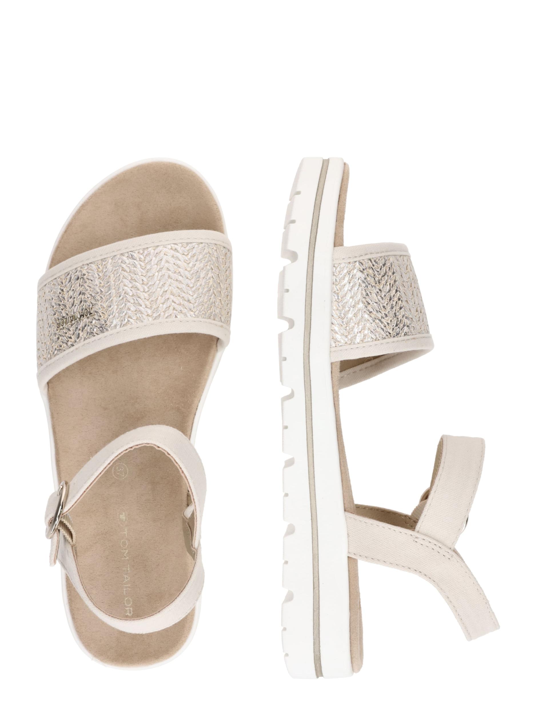 TOM TAILOR Sandales gaiši bēšs / zelts