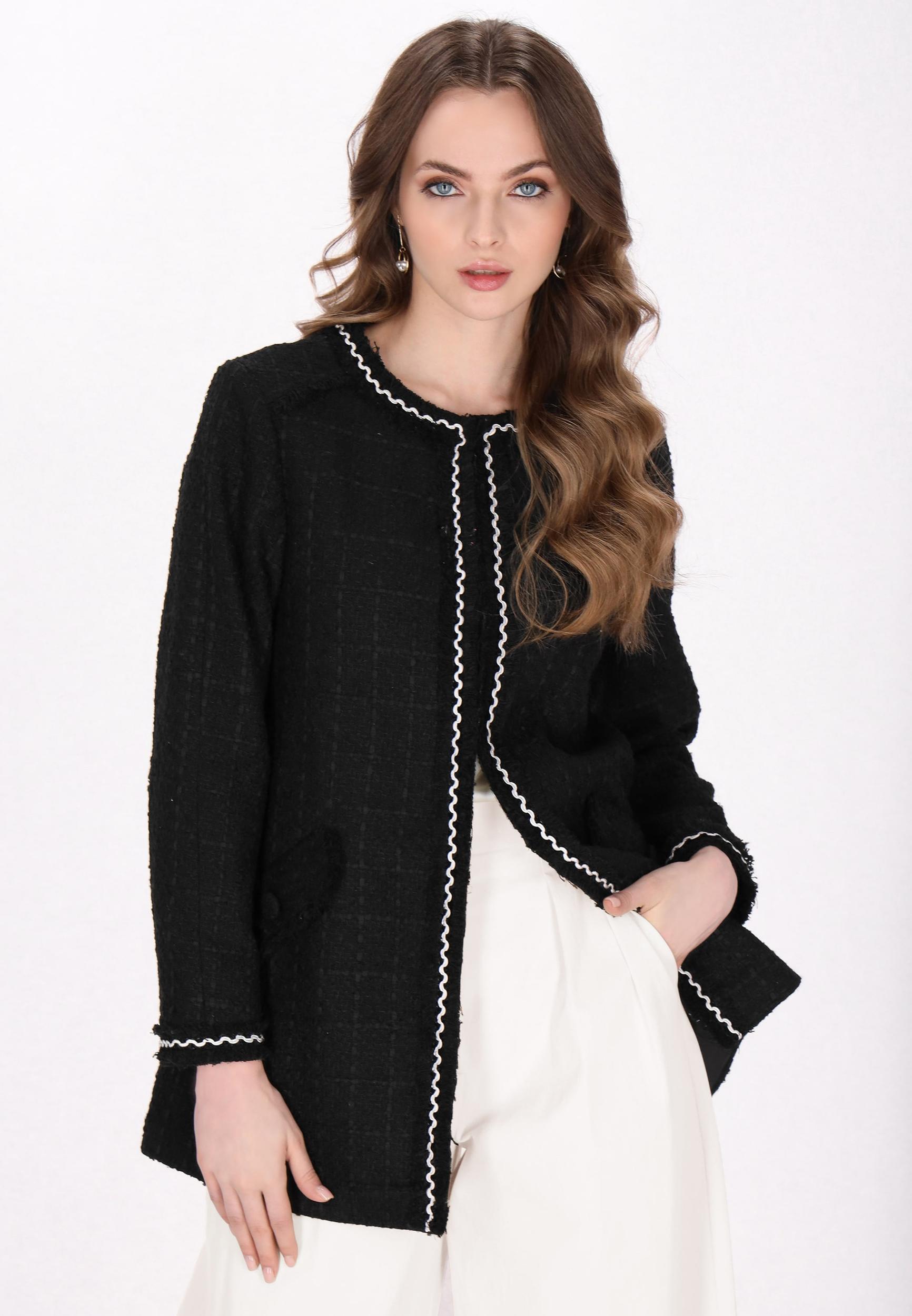 DreiMaster Klassik Starpsezonu jaka 'Classic Look' melns / balts