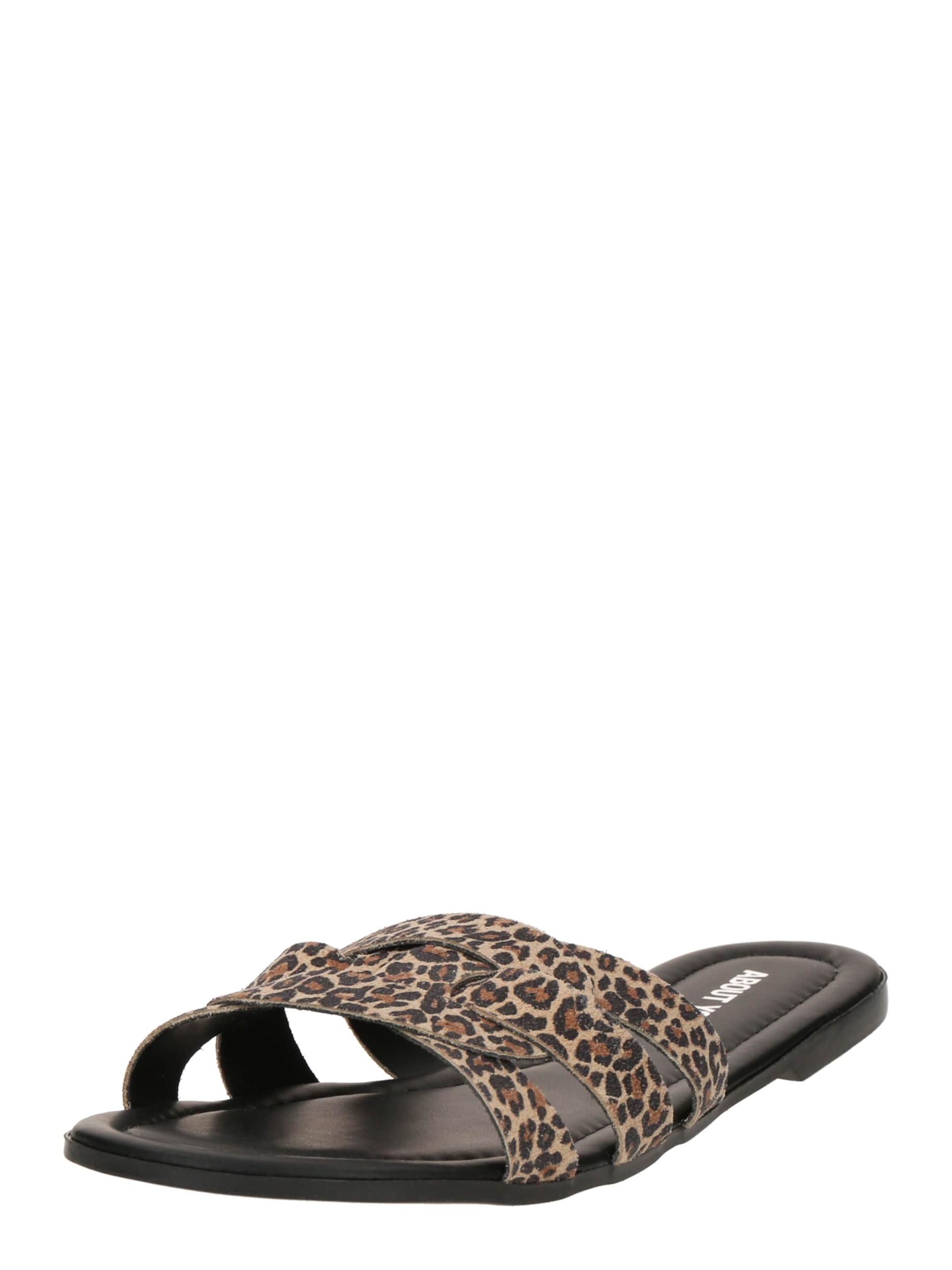 ABOUT YOU Ādas čības 'Evelina' brūns / gaiši brūns / melns