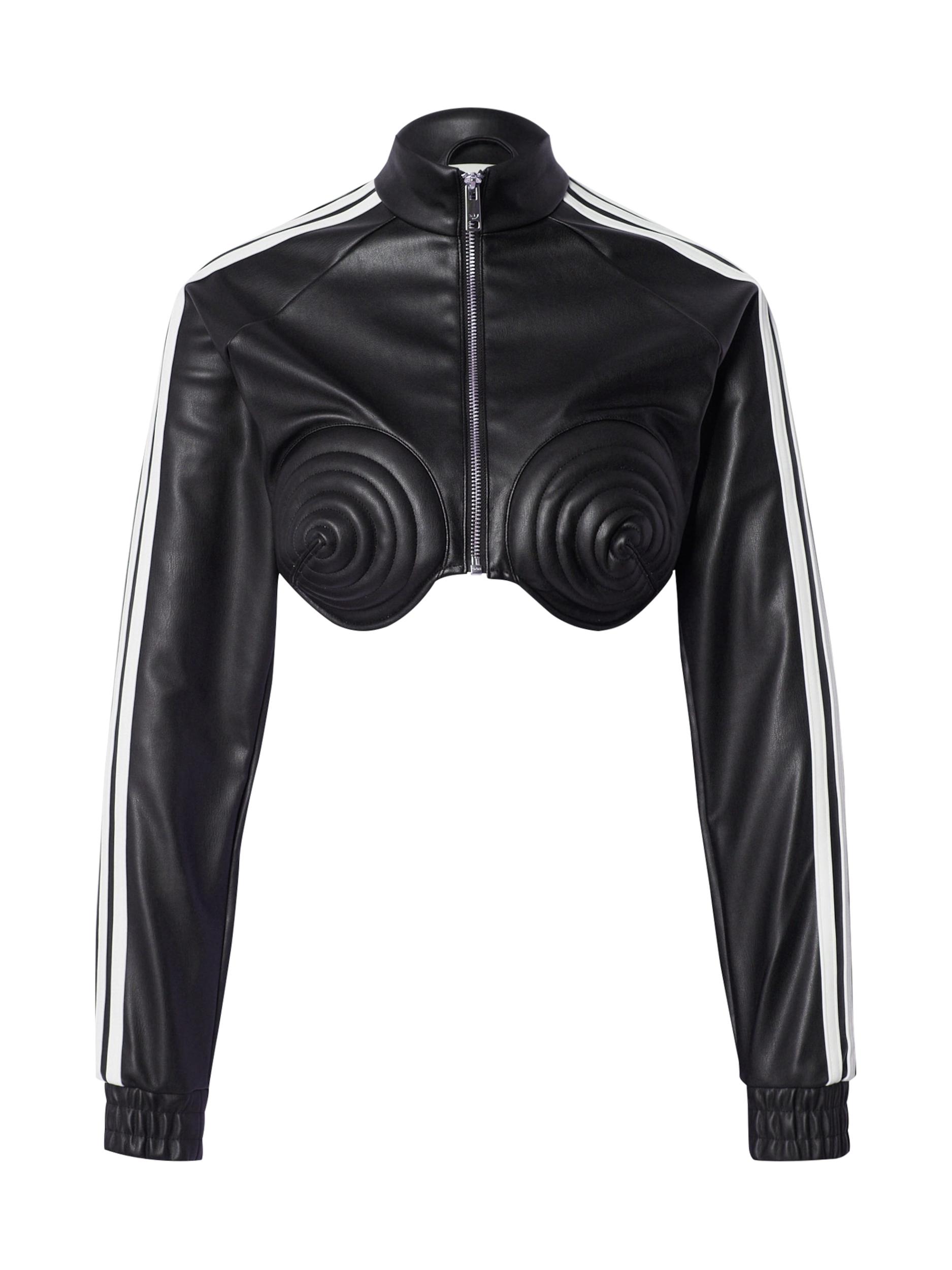 ADIDAS ORIGINALS Starpsezonu jaka 'Adidas x Jeremy Scott' melns / balts