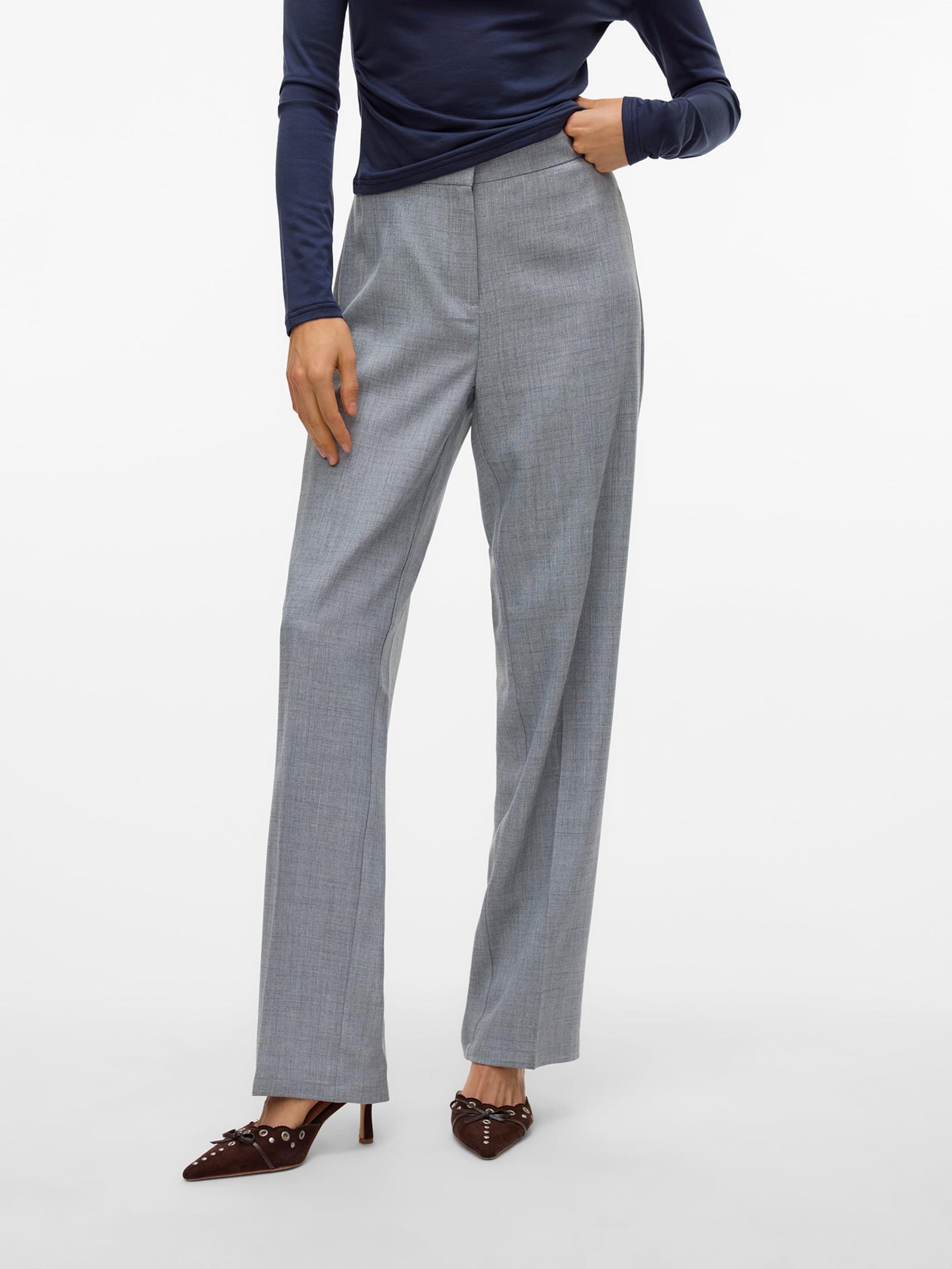 VERO MODA Buktētas bikses 'VMAYAR LYN' gaiši pelēks