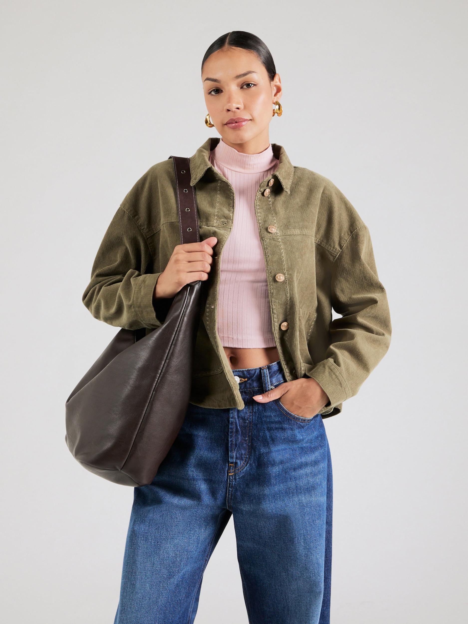 ONLY Starpsezonu jaka 'ONLMOXIE' olīvzaļš