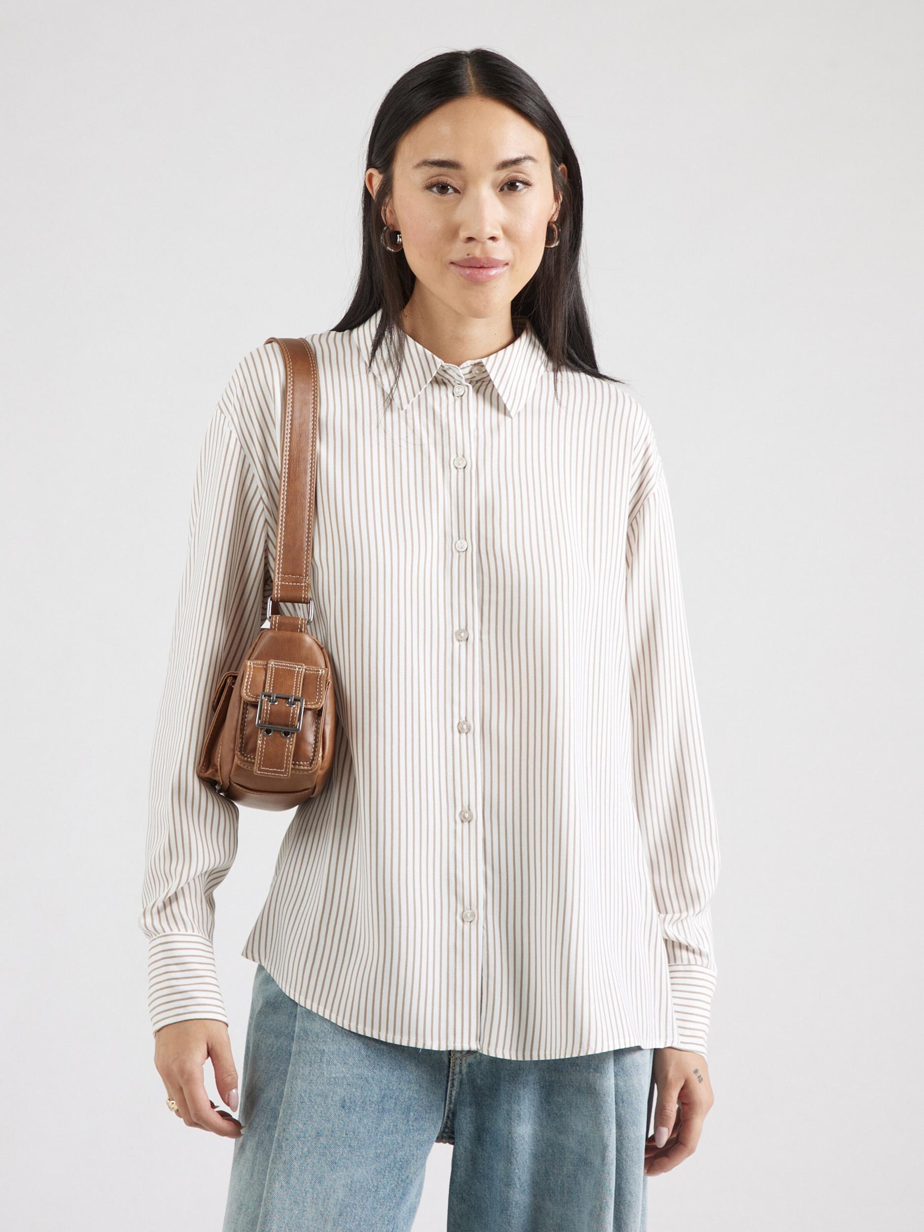 VERO MODA Blūze 'VMALICE' olīvzaļš / balts