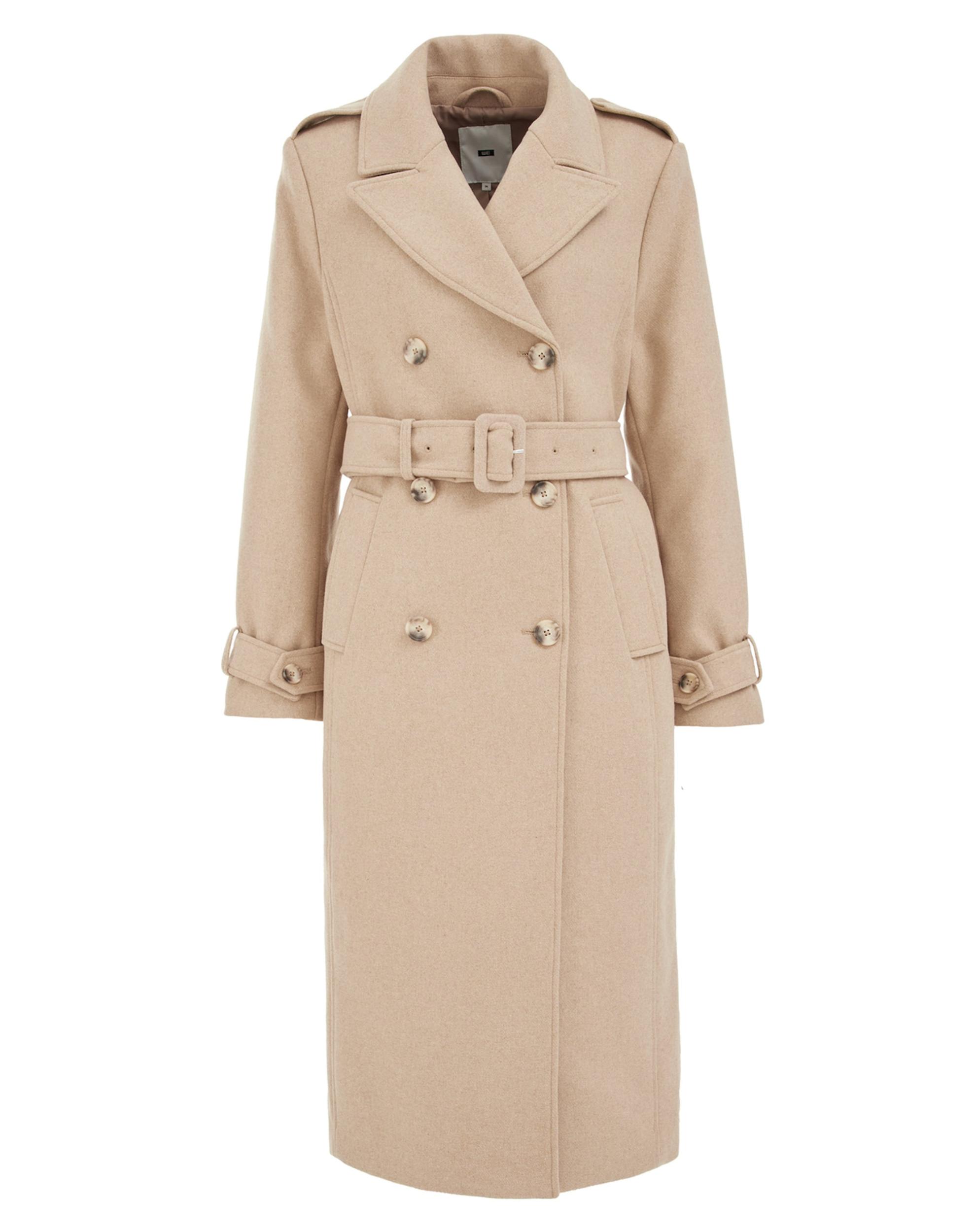 WE Fashion Starpsezonu mētelis bēšs