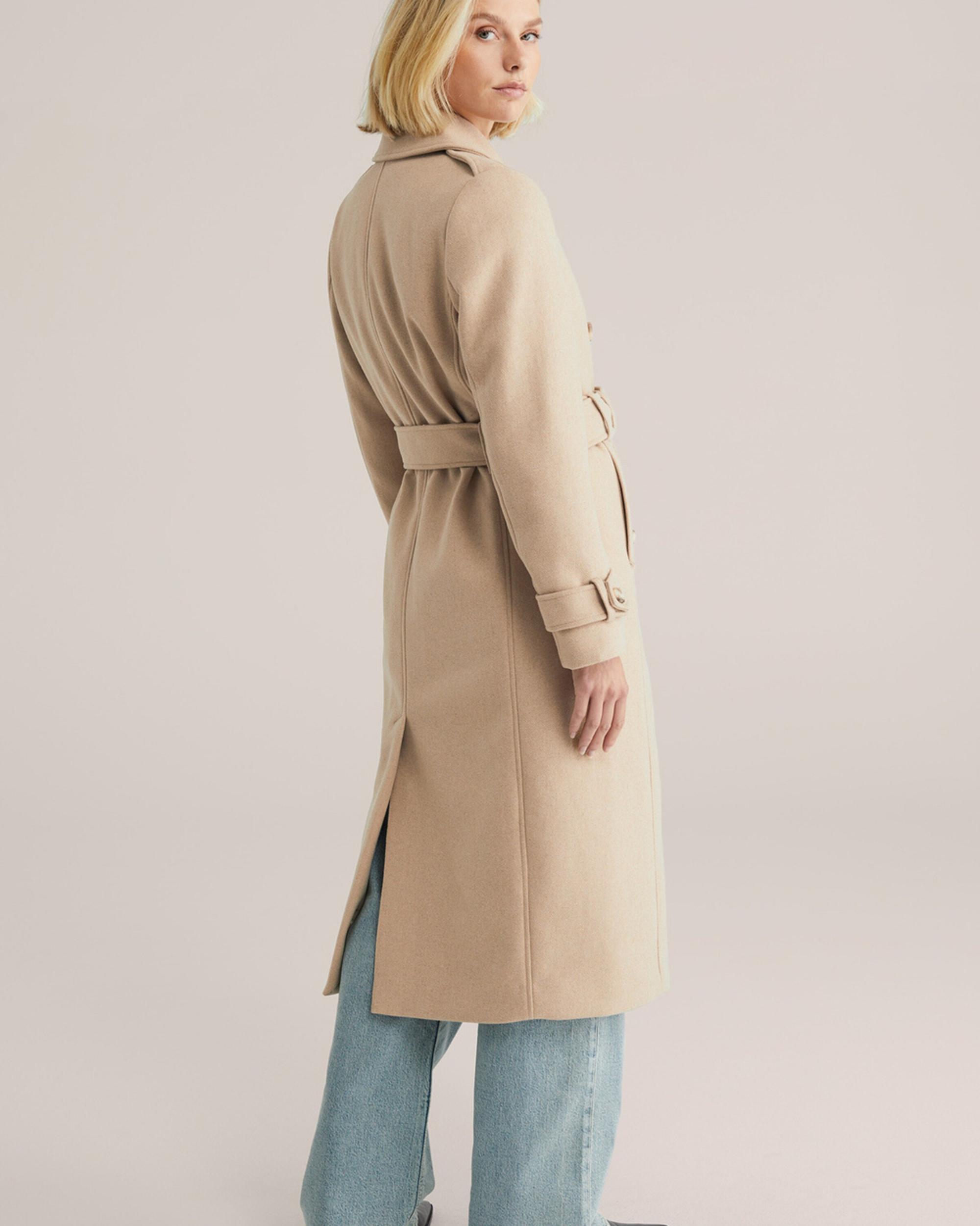 WE Fashion Starpsezonu mētelis bēšs