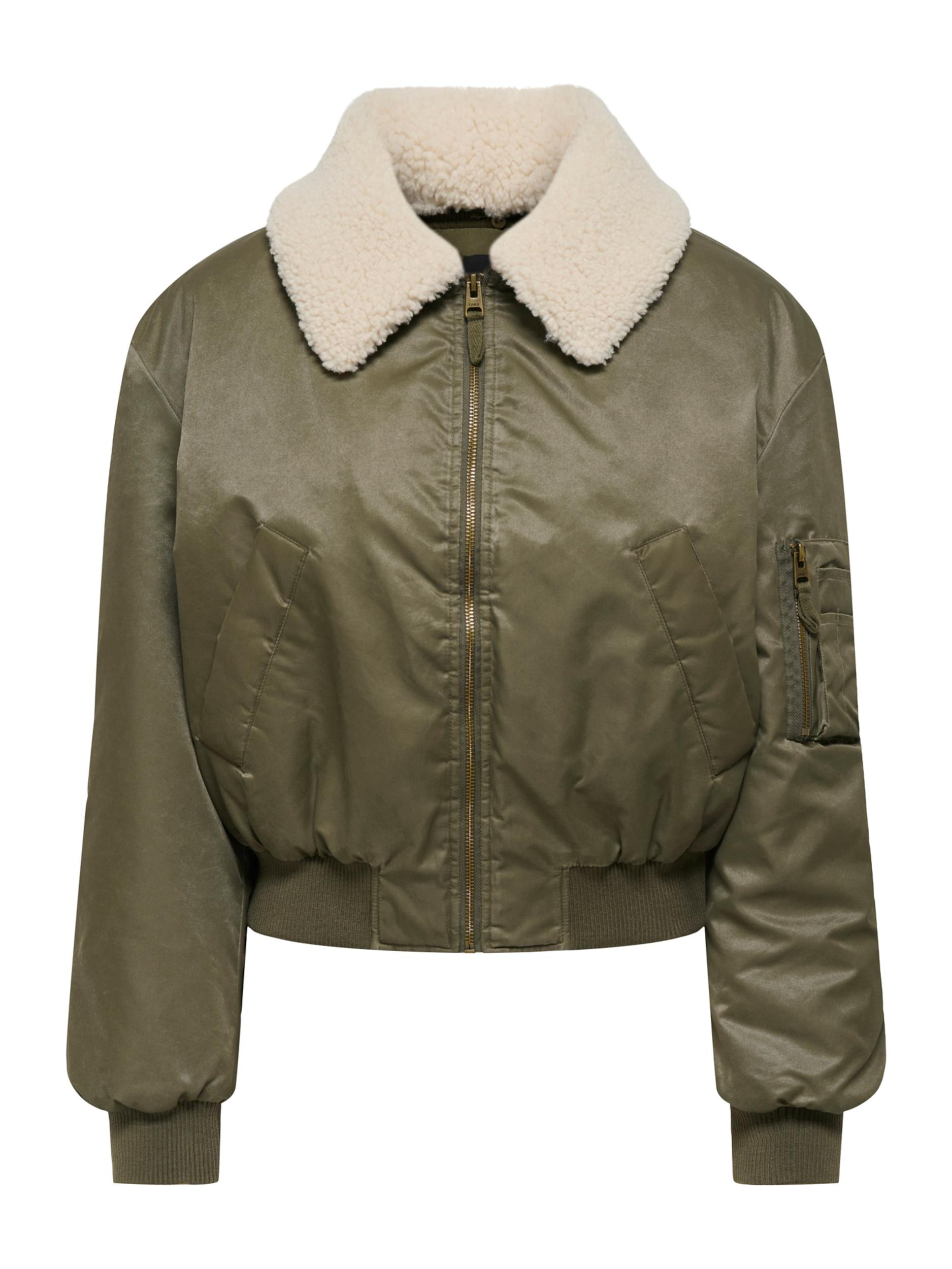 ONLY Starpsezonu jaka 'ONLSuri' bēšs / olīvzaļš