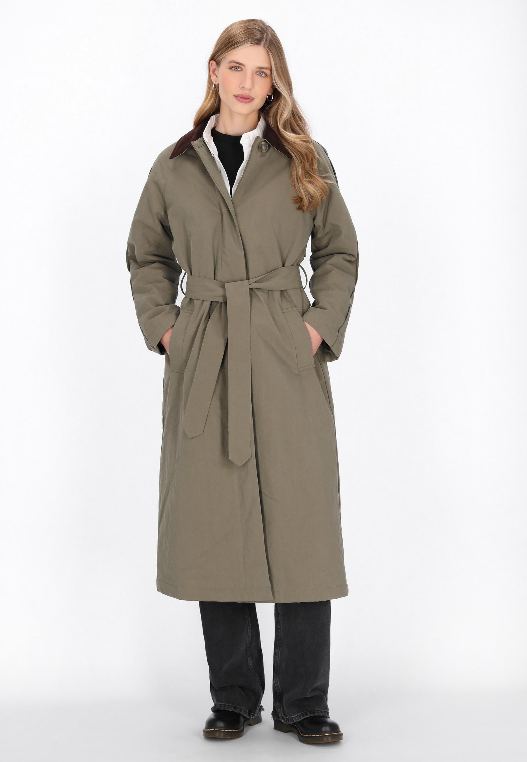 DreiMaster Vintage Starpsezonu mētelis brūns / tumši zaļš