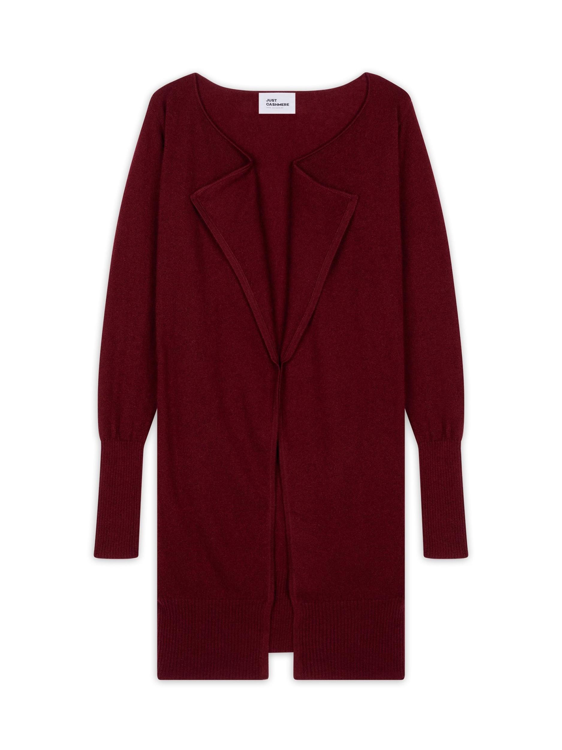 JUST CASHMERE Adīta jaka 'Brooke' bordo