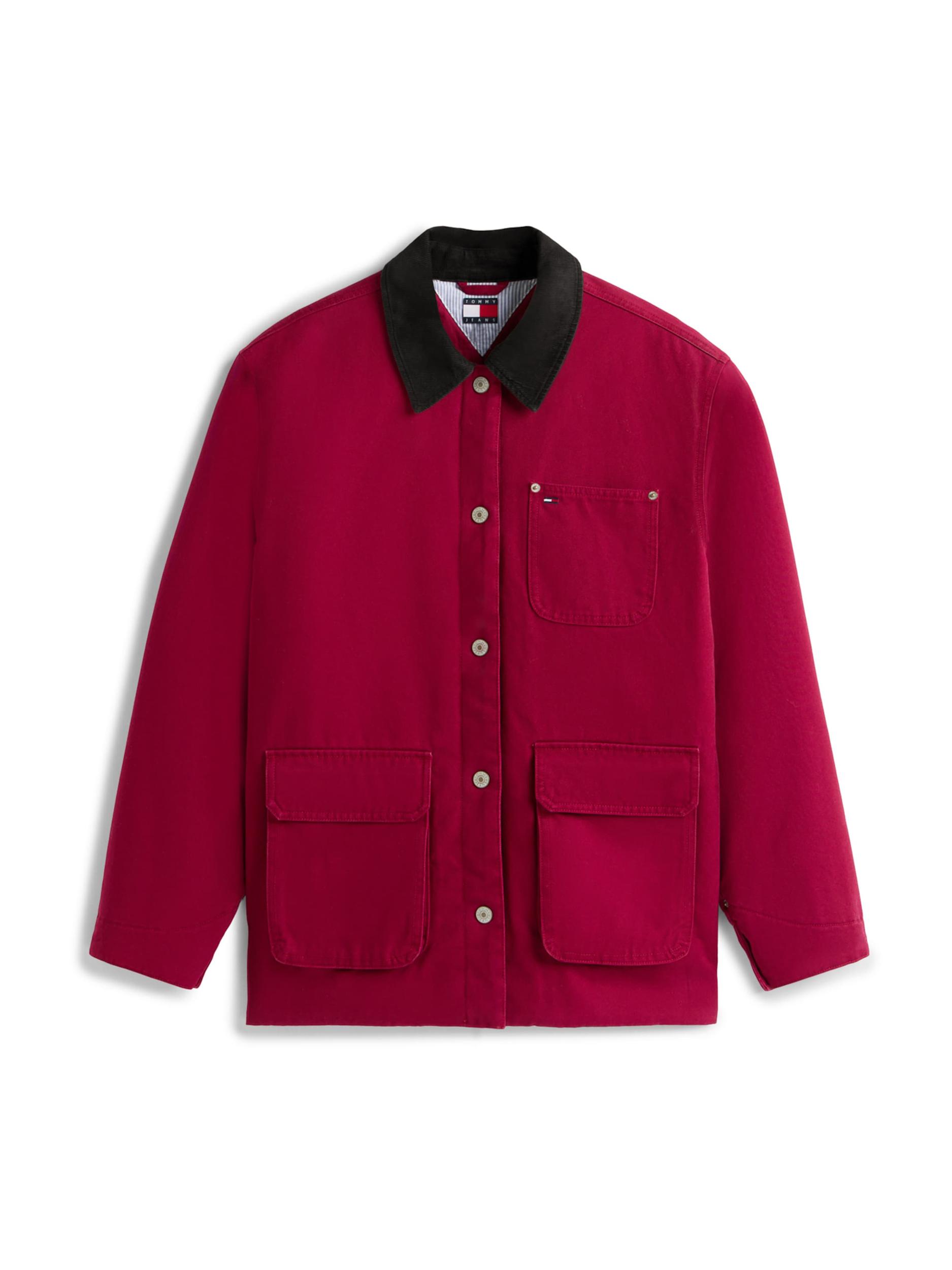 Tommy Jeans Starpsezonu jaka karmīna / melns