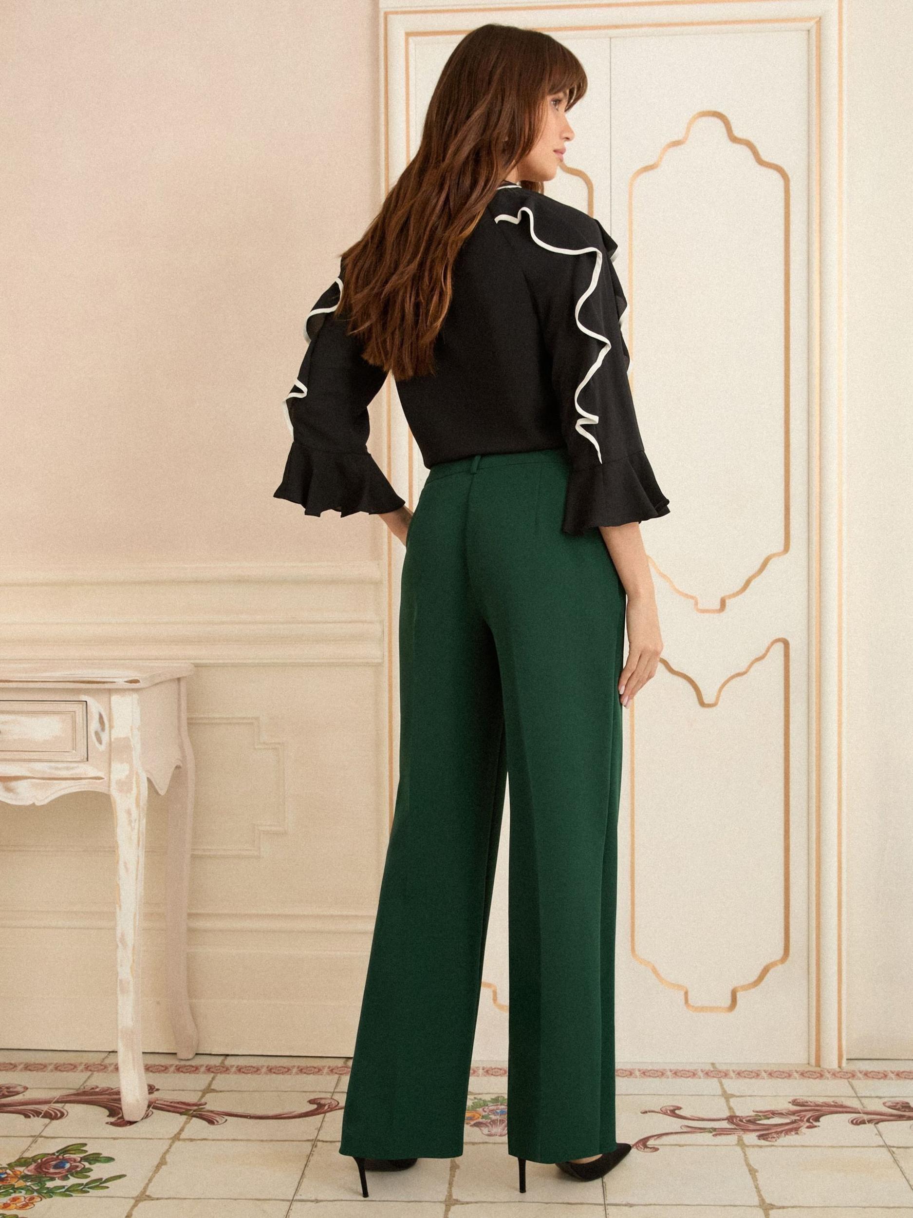 love & roses Buktētas bikses tumši zaļa