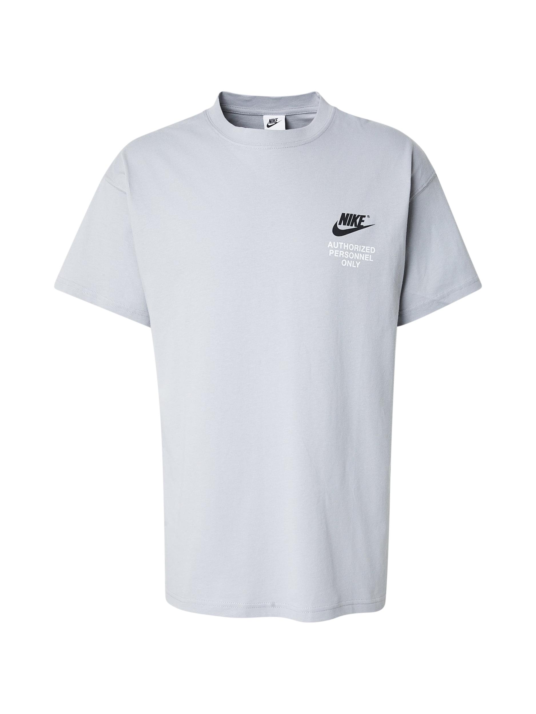 Nike Sportswear T-Krekls gaiši pelēks / melns / balts